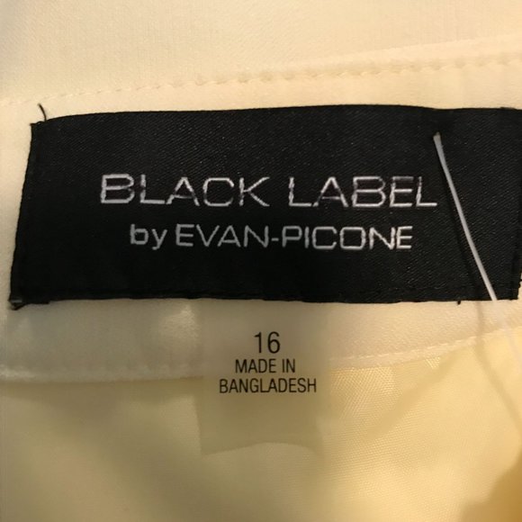 Black Label by Evan Picone Womens Yellow A Line Skirt Flounce Hem Size 16 New - Picture 5 of 5